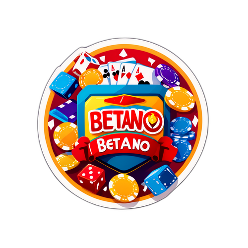 Stylizovaný design nálepky s logem Betano
