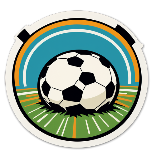 Retro Football Sticker with Modern Flair