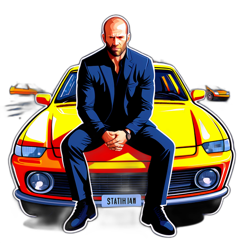 Jason Statham på bil i stadsljus