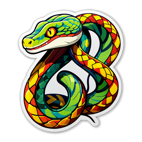 Serpent Stylisé: Une Émotion Colorée