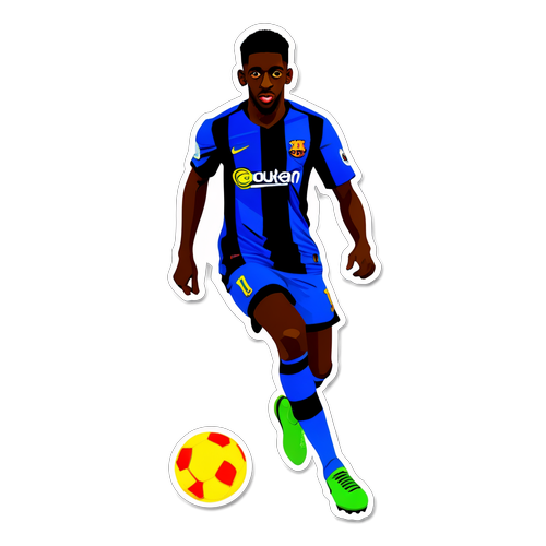 Muonekano wa Silhouette ya Ousmane Dembélé akicheza Mpira