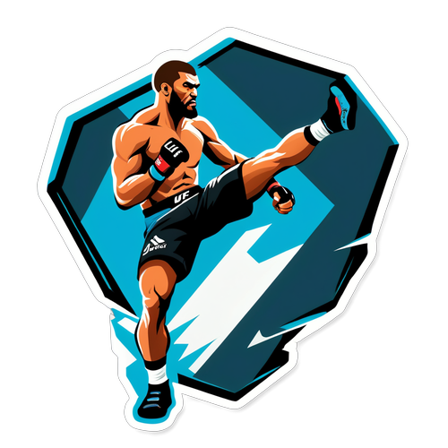 Un sticker dynamique de combattant UFC