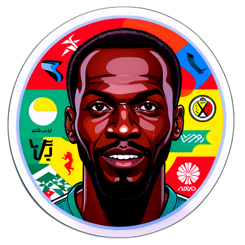Aufkleber mit Porträt von Assan Ouédraogo
