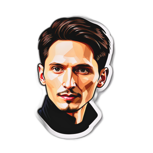 Nowoczesny sticker z portretem Pawła Durova