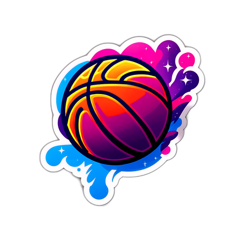 Balle de basketball éthérée sous les projecteurs