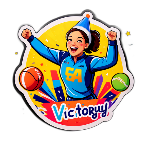 Masiglang Sticker ng Pagdiriwang sa Tagumpay