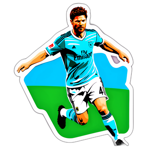 Sticker av Xabi Alonso i aksjon