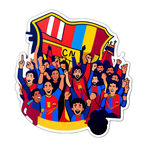 Οπαδοί της Μπαρτσελόνα γιορτάζουν