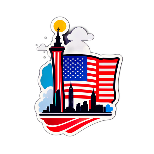 अमेरिकी ध्वज और सांस्कृतिक प्रतीकों का अद्भुत संयोजन