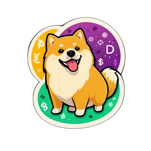 Dogecoin Temalı Sevimli Sticker