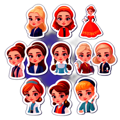 Samolepka s Vilma Cibulkovou v různých rolích