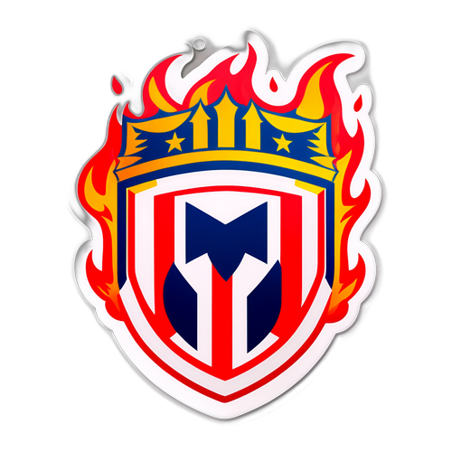 Наклейка герба Атлетіко Мадрид із полум'ям