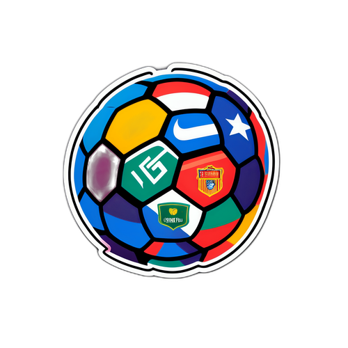 Aplicație artistică ce combină iconuri de fotbal cu elemente digitale