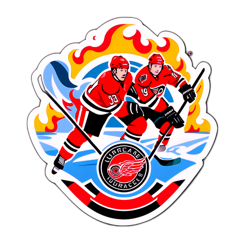 Dynamic Hockey Rivalry Sticker