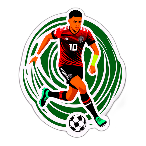 Stiker Olahraga Mason Greenwood Menggiring Bola Sepak