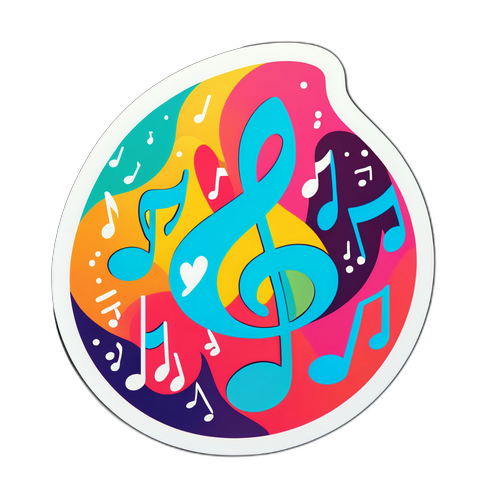 SHINee 키의 음악 노트를 바탕으로 한 다채로운 디자인 스티커