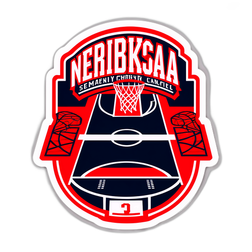 Nebraska Basketball and Hockey Fusion Sticker