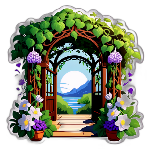 美麗的蒜蓉藤蔓拱門