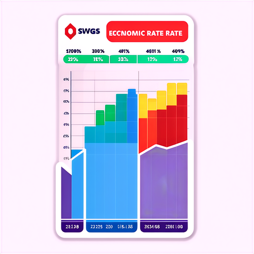 Klistermärke med fokus på räntesats och ekonomiska indikatorer
