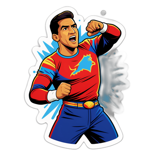 카를로스 알카라즈의 유명한 포즈에서 영감을 받은 스티커