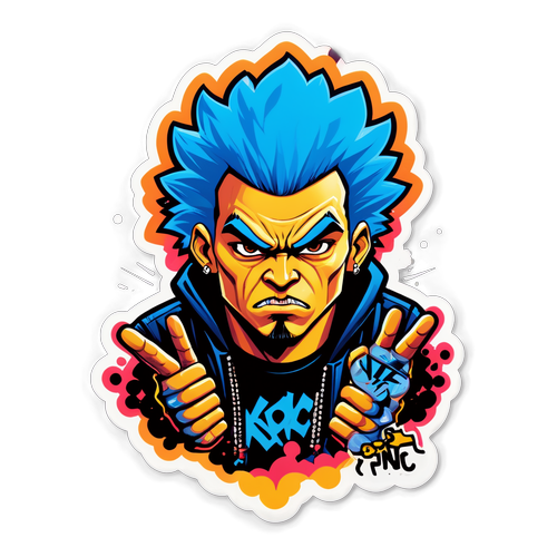 Sticker z Karolem Nawrockim w stylu graffiti