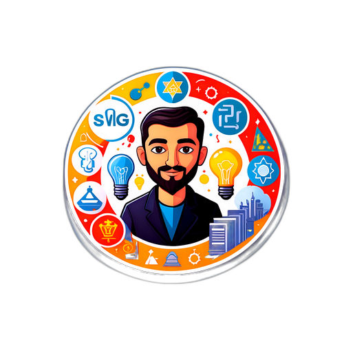 עיצוב מדבקה המייצגת קהילה וחדשנות