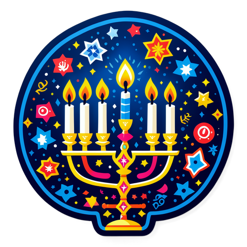 Colorful Hanukkah Celebration Sticker