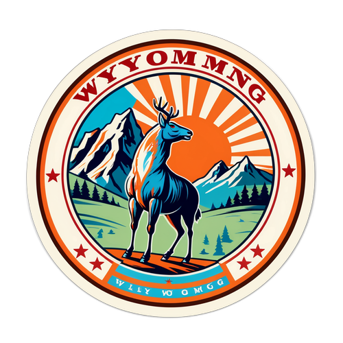 Vintage Wyoming Basketball Poster Sticker