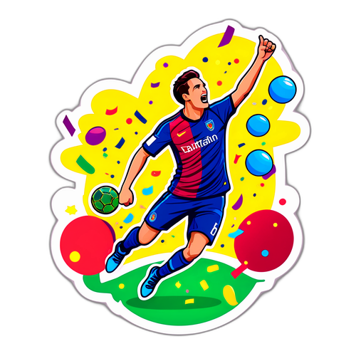 Sticker de celebración por un gol en un partido