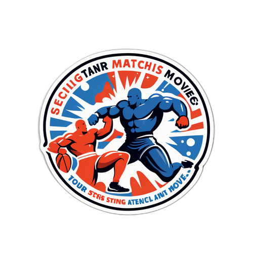 Hình dán mô tả trận đấu thể thao với các vận động viên xuất sắc