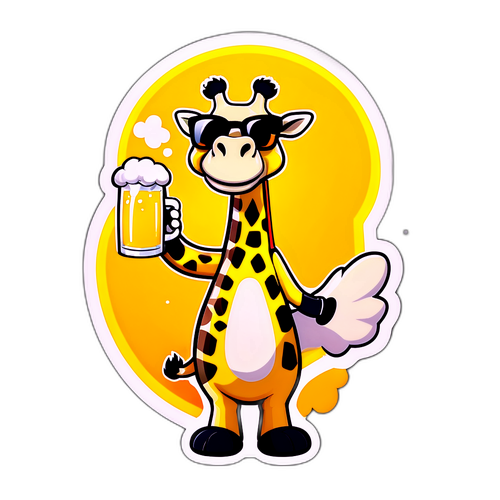 楽しいキリンマスコットのイラスト