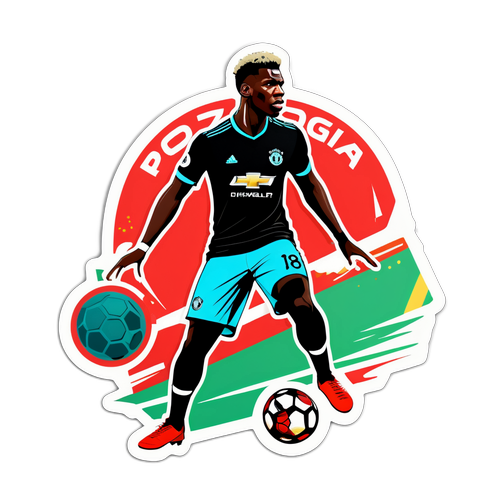 Pogba'nın Tarzı ve Futbol Becerileri Sticker'ı