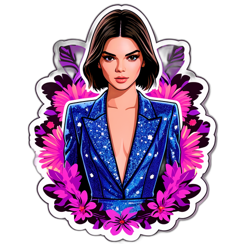 Autocollant de Kendall Jenner dans une tenue chic
