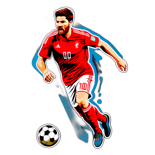 Illustration d'un footballeur en mouvement inspiré par Xabi Alonso