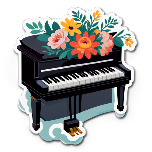 古典風鋼琴與花束
