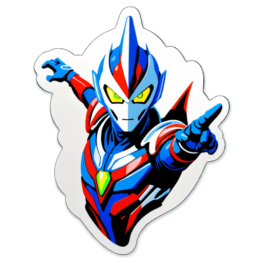 Ultraman Zero Action Pose Sticker