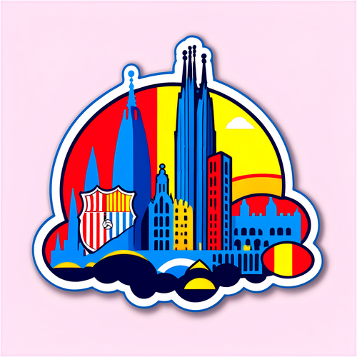 Barcelona Skyline og FC Barcelona Sticker