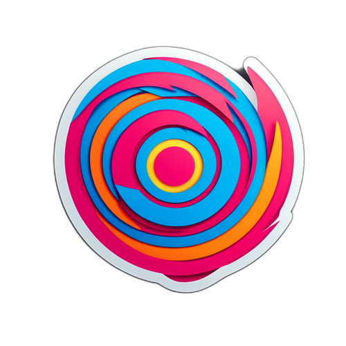 Sticker de un helicoide rotatorio con efecto 3D