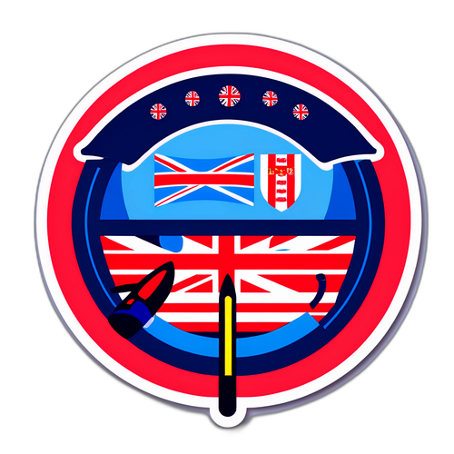Englands og Indiens Kransekamp Sticker