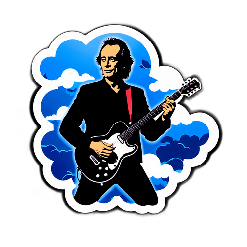 Silhouette de Jean Jacques Goldman jouant de la guitare