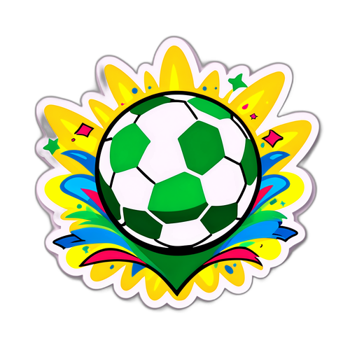 Pelota de fútbol volando en un ambiente festivo