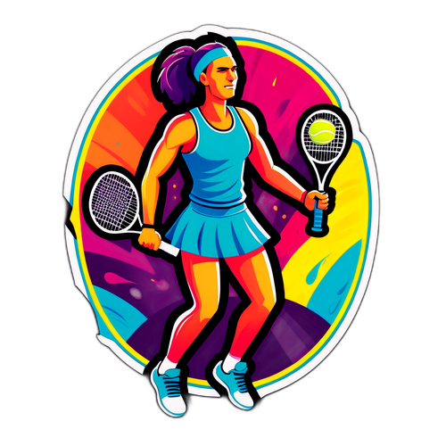 Stylisierter Tennis-Spieler mit dem Schriftzug 'Cincinnati Champion'