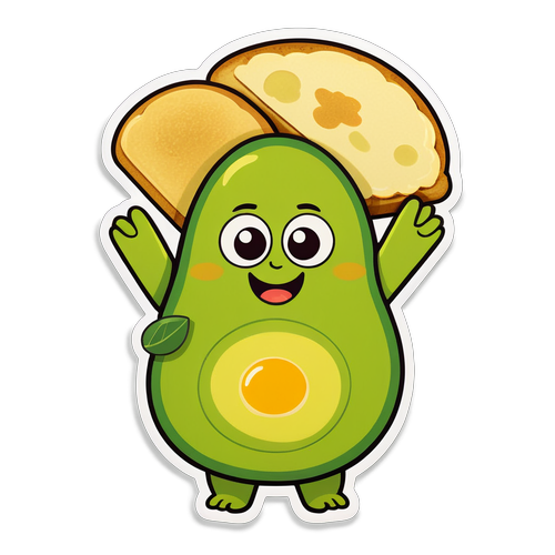 Laat je Dag Schitteren met deze Vrolijke Avocado Sticker!