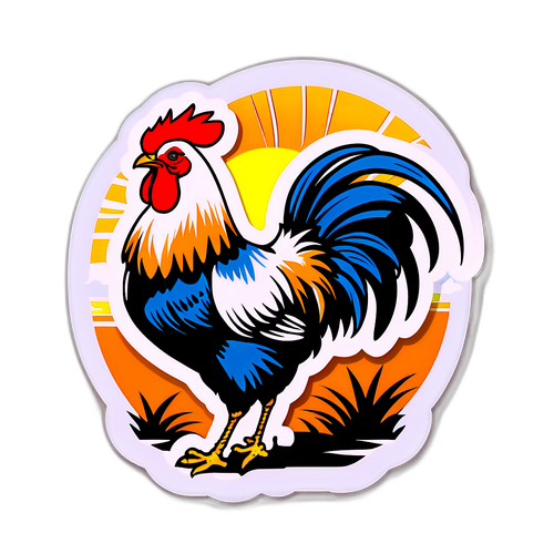 公鸡在阳光下漫步