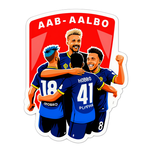 Fejring af Mål med AAB og Hobro Spillere