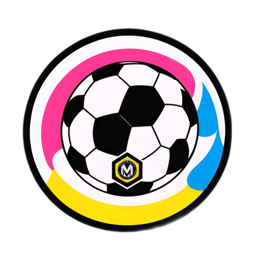 Stiker Bola Sepak dengan Logo Inter Miami dan Nashville SC