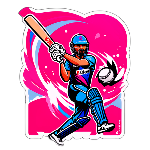 क्रिकेट-थीम वाला मजेदार स्टिकर
