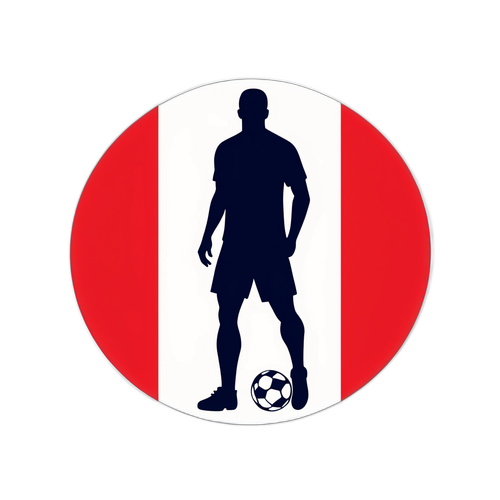 Sleek fotballsilhuett med danske flagg