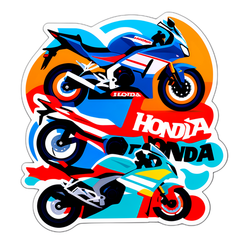 สติ๊กเกอร์ไอคอนของมอเตอร์ไซค์ใหม่ฮอนด้า