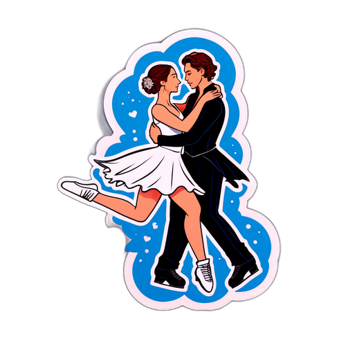 Romantikus Jégtánc Sticker